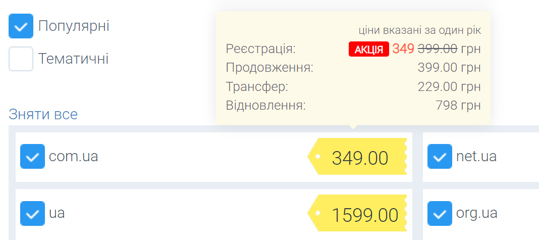 Акційні домени